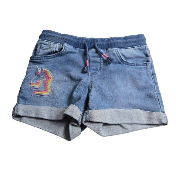 Cat & Jack unicorn denim shorts M7/8 - Picture 1 of 4
